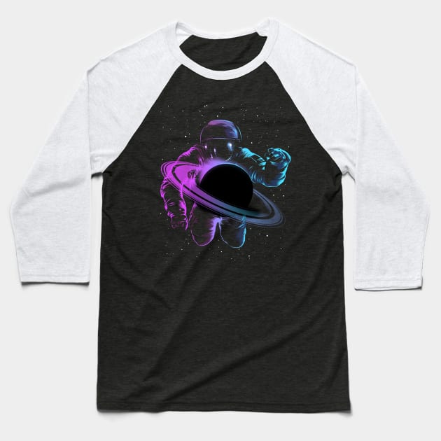 Saturn Astronaut Baseball T-Shirt by albertocubatas